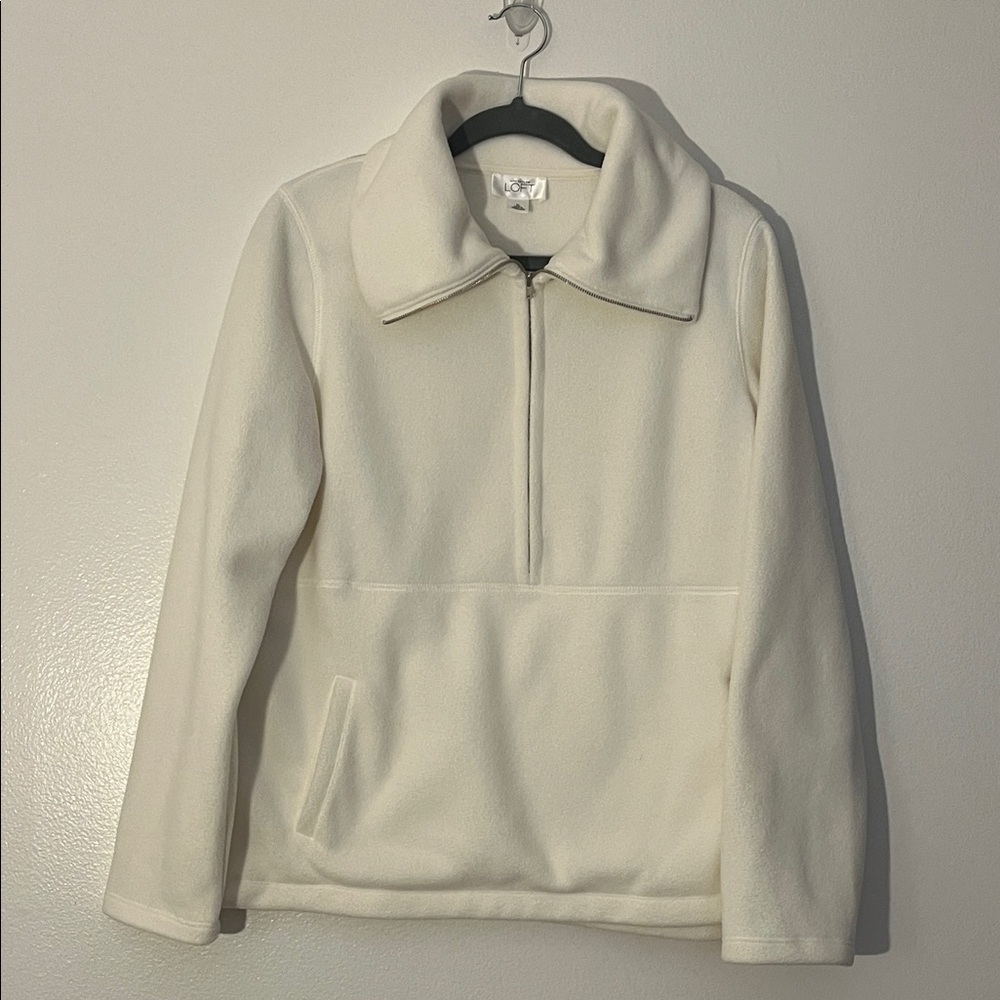 Ann Taylor Loft | Fleece quarter zip sweatshirt top Women’s size XL warm cozy